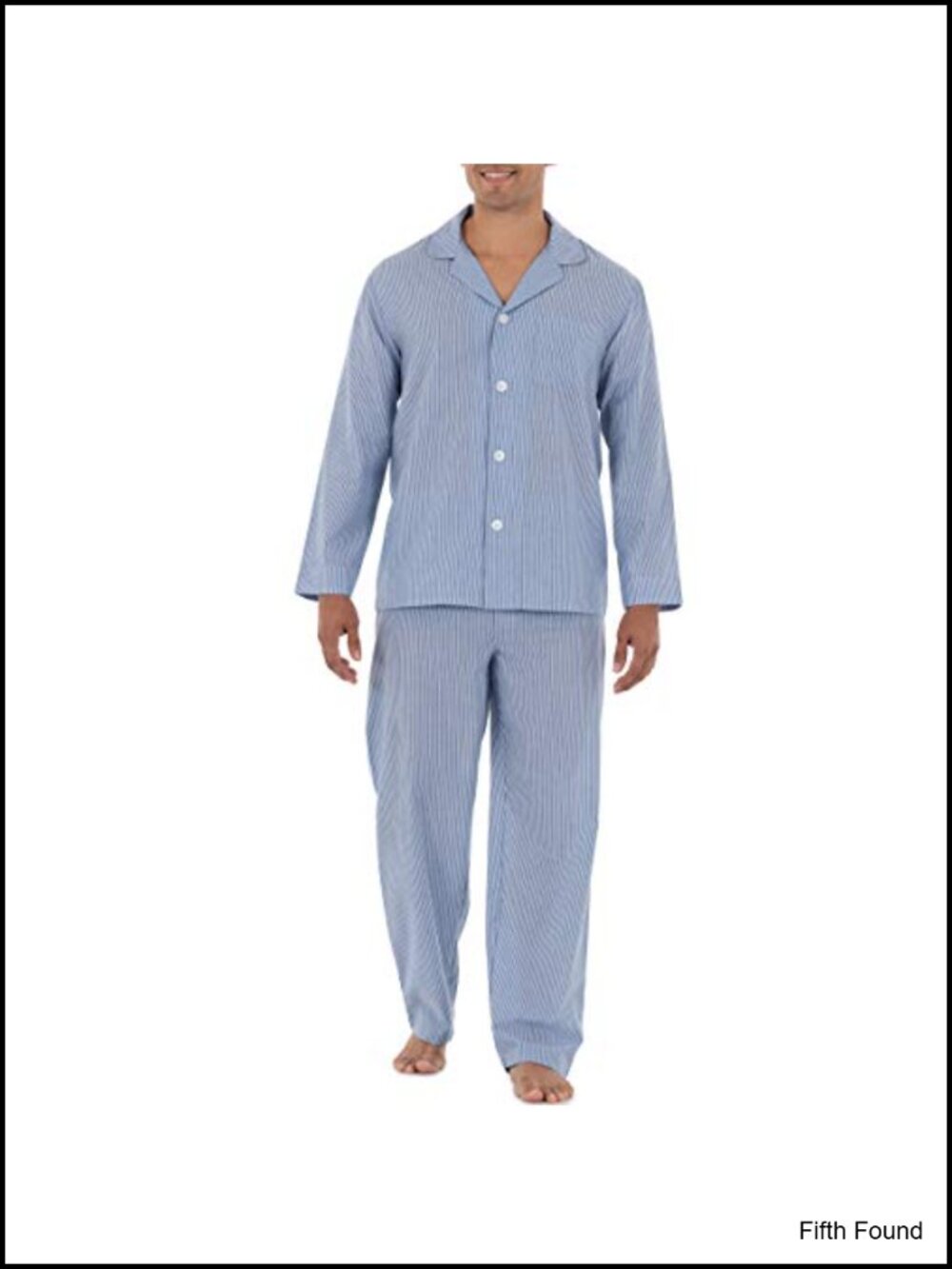 Men's 2-Piece Cotton Broadcloth Pajama Set - Collared & Long Sleeve
